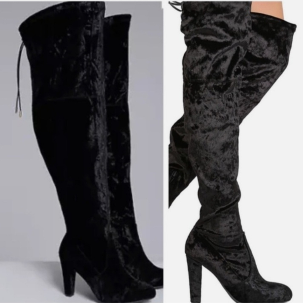 Lane Bryant's women's Size 8W over the knee velvet boots.- NWB